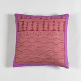 Block Printed 16x16 Cushion Cover, Purple & Lilac - Eyaas